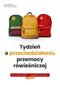 Plakat Tydzien o przeciwdzialaniu przemocy rowiesniczej